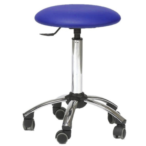 TABOURET SUR ROULETTES CLEDIMED BASE CHROME