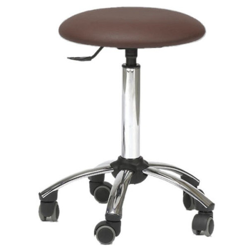 TABOURET SUR ROULETTES CLEDIMED BASE CHROME