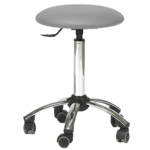 TABOURET SUR ROULETTES CLEDIMED BASE CHROME