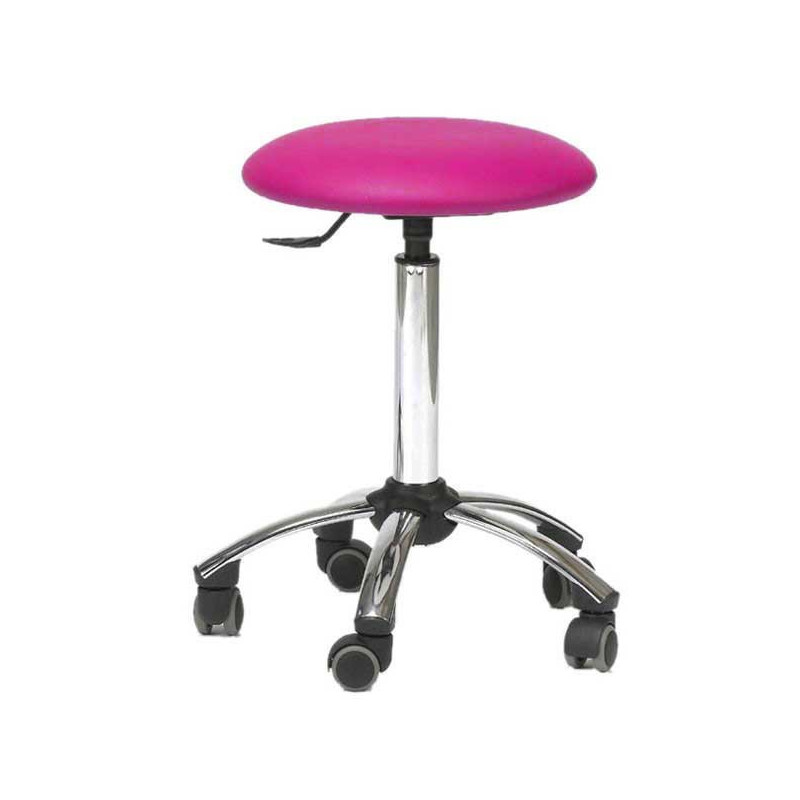 TABOURET SUR ROULETTES CLEDIMED BASE CHROME