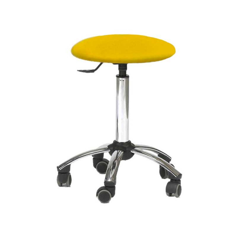TABOURET SUR ROULETTES CLEDIMED BASE CHROME