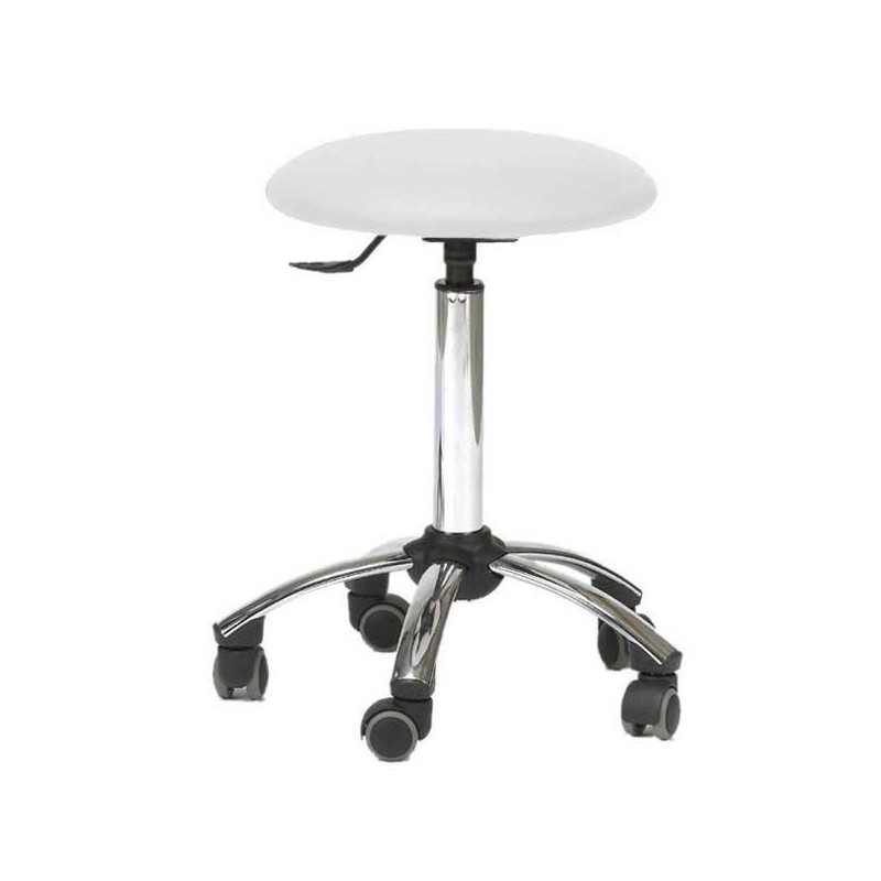 TABOURET SUR ROULETTES CLEDIMED BASE CHROME