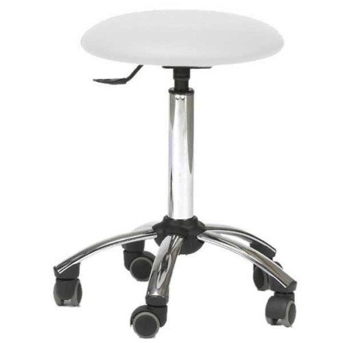 TABOURET SUR ROULETTES CLEDIMED BASE CHROME